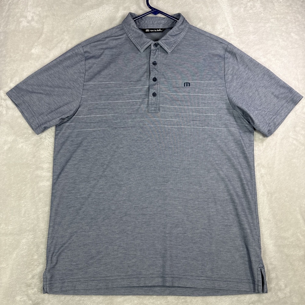 Travis Mathew Cabana Golf Polo Men's Large Blue Stripe